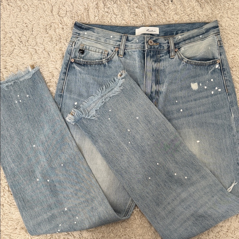 KanCan Light Blue Distressed Boyfriend Jeans